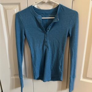 American Eagle Outfitters Sky Blue Knit Henley